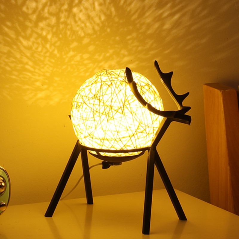 Bedside Lamp Bedroom Girl Retro Style Night Light